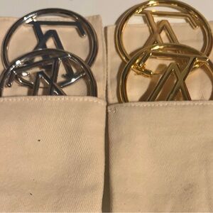 (New!) 1 PAIR [Choose GOLD or SILVER Metal] 2” Hoops - Straight Stem + dust bag